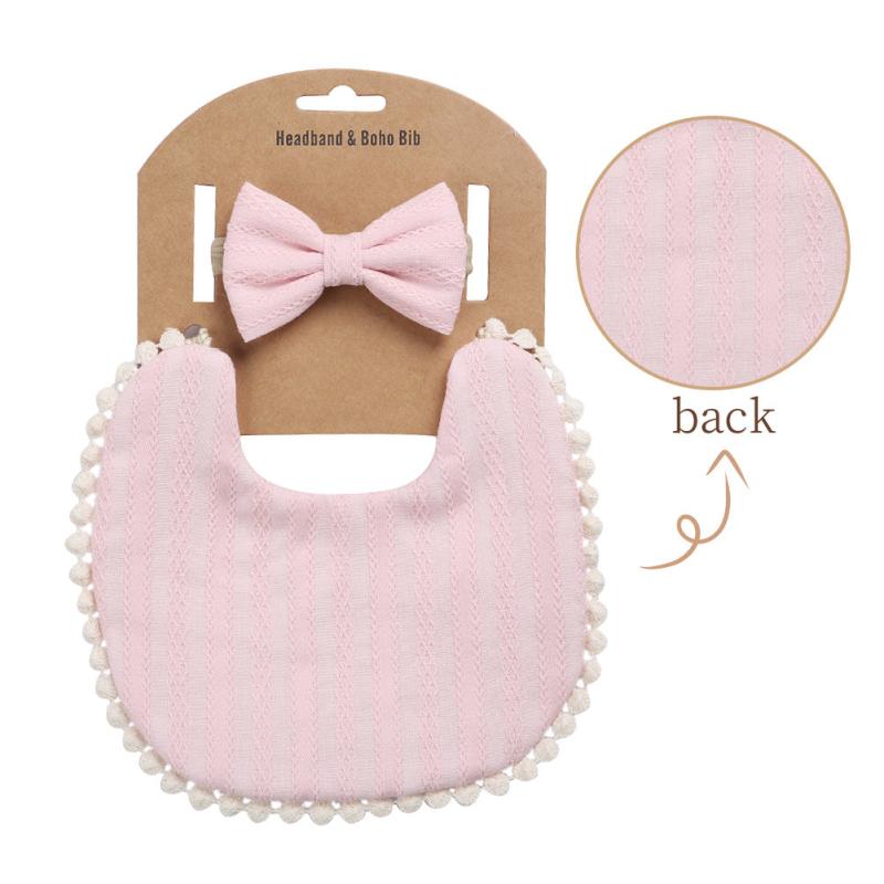 Floral Cotton Baby Bib & Headband Set Anti Spitting Protection