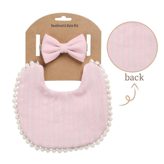 Floral Cotton Baby Bib & Headband Set Anti Spitting Protection