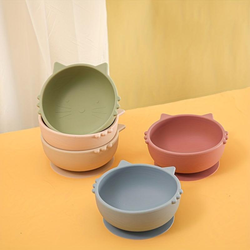 Kids Silicone Tableware with Suction Cups BPA-Free Bowls