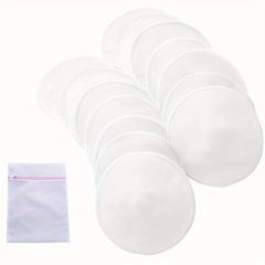 Organic Bamboo Nursing Pads 14 Washable Breastfeeding Pads with Wash Bag