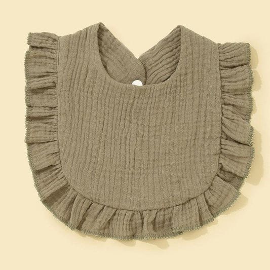 Baby Pure Cotton Ruffled Bib For Infant