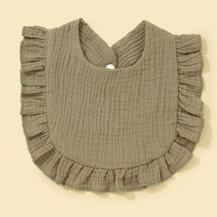 Baby Pure Cotton Ruffled Bib For Infant