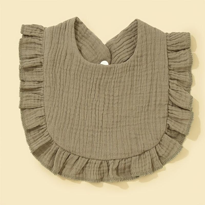 Baby Pure Cotton Ruffled Bib For Infant