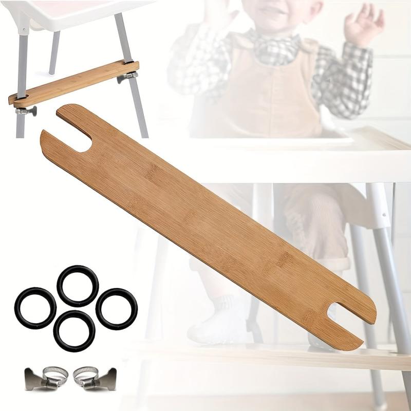 Adjustable Bamboo Baby High Chair with Footrest