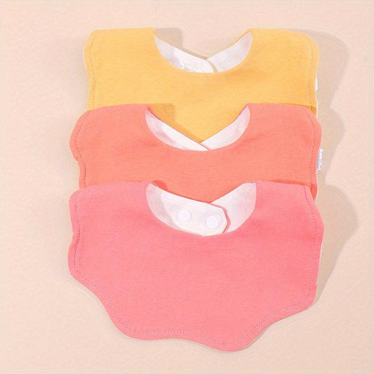 3pcs Waterproof Baby Feeding Bibs Soft Cotton Burp Cloth for Toddler Kids