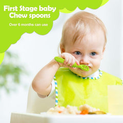 6 Piece Silicone Baby Spoons Set for Toddlers BPA-Free Ages 4 Months