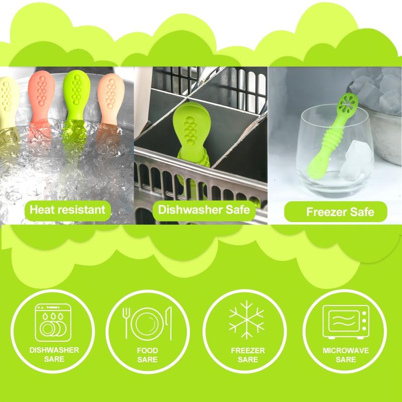 6 Piece Silicone Baby Spoons Set for Toddlers BPA-Free Ages 4 Months