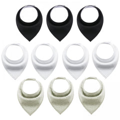 10pcs Baby Bandana Drool Bibs for Boys and Girls