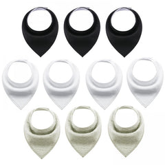 10pcs Baby Bandana Drool Bibs for Boys and Girls