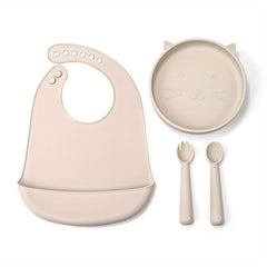Silicone Feeding Set for Baby with Suction Cup Tray