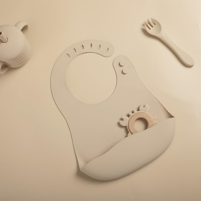 Waterproof Silicone Baby Bibs with Pocket