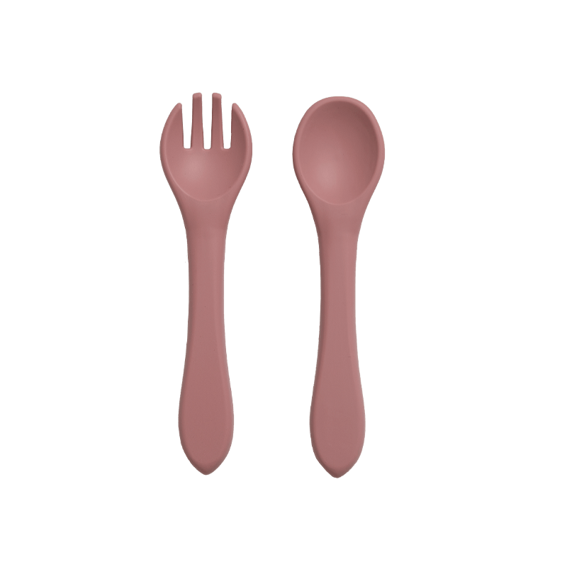 2pcs Baby Silicone BPA-Free Tableware Set with Spoon & Fork