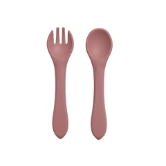 2pcs Baby Silicone BPA-Free Tableware Set with Spoon & Fork