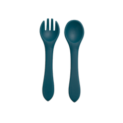 2pcs Baby Silicone BPA-Free Tableware Set with Spoon & Fork