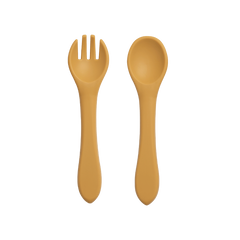 2pcs Baby Silicone BPA-Free Tableware Set with Spoon & Fork