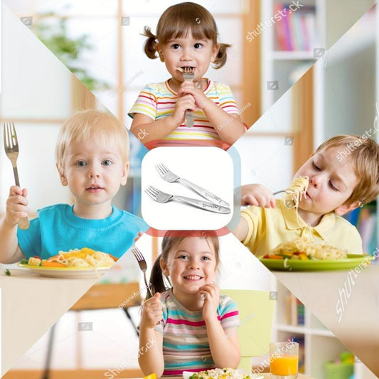4pcs Toddler Forks Set Stainless Steel Kids Metal Forks Safe for Children