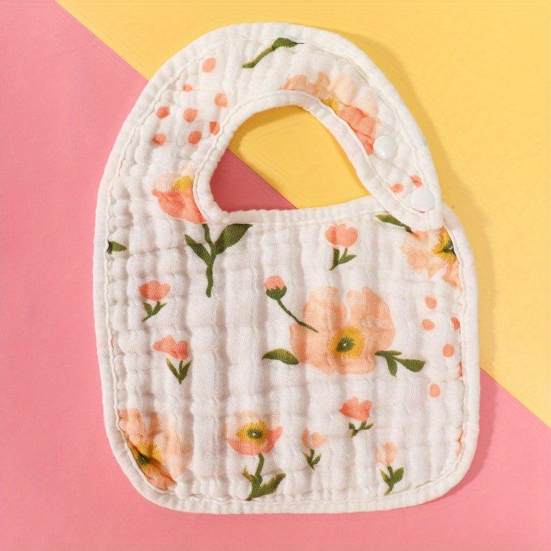 Baby Bib Cotton Gauze Cartoon Pattern Bib for 0-3 Years
