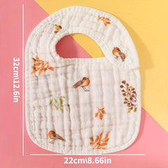 Baby Bib Cotton Gauze Cartoon Pattern Bib for 0-3 Years