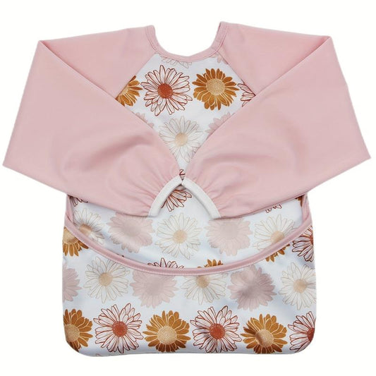 Waterproof Flower Print Baby Feeding Bibs - Reusable & Washable
