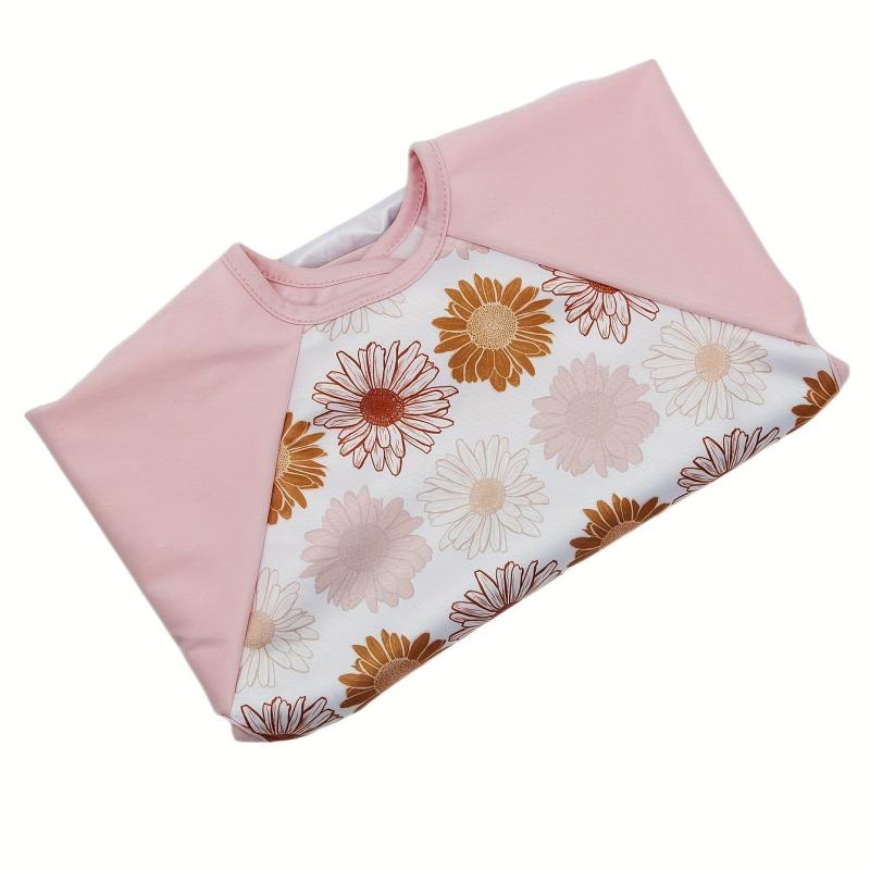 Waterproof Flower Print Baby Feeding Bibs - Reusable & Washable