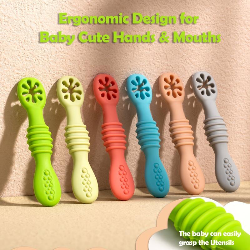 6 Pcs Baby Licking Spoon Set for Feeding Training