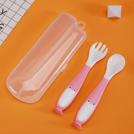 Silicone Spoon for Baby Utensils Set Training Bendable Soft Fork