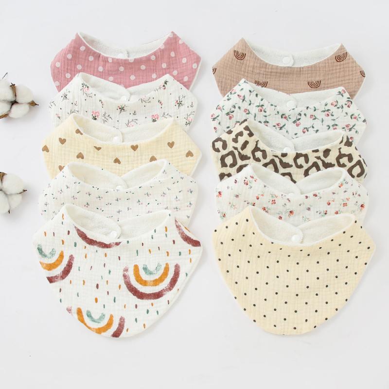 Baby Burp Cloth Towel Double Side Cotton Printed Bib