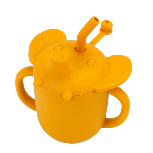 3 in 1 Silicone Training Cup with Straw Lid - 7oz