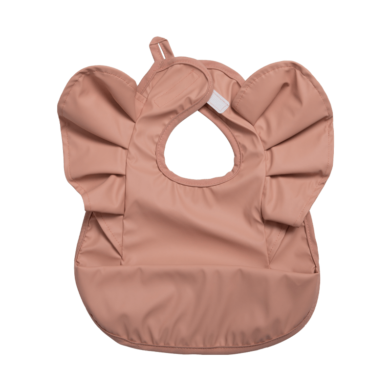 Baby Girl Bib Solid Angel Wings Waterproof Soft Apron For 1-2 Year Old