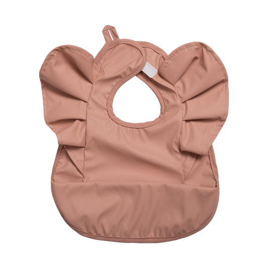 Baby Girl Bib Solid Angel Wings Waterproof Soft Apron For 1-2 Year Old