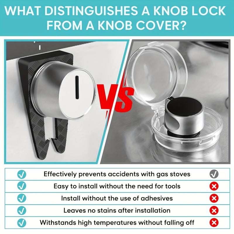 Silicone Stove Knob Covers Gray - Child Proof & Heat Resistant