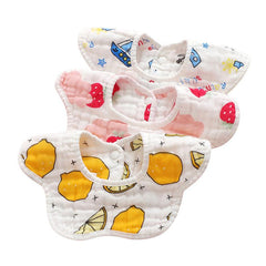 3pcs Baby Feeding Bibs Random Style 8-layer Bibs