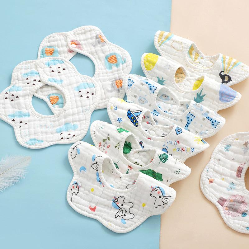 3pcs Baby Feeding Bibs Random Style 8-layer Bibs