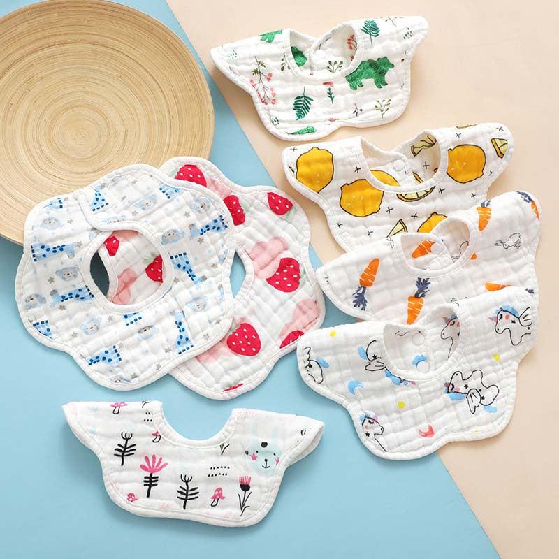 3pcs Baby Feeding Bibs Random Style 8-layer Bibs