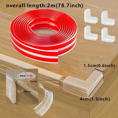 Baby Proofing 199 Clear Edge Protector Strip With Silicone Corner Protector