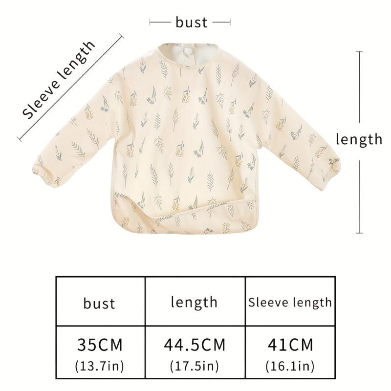 Long Sleeve Waterproof Baby Bib Easy Cleaning Anti Dirt