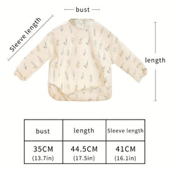 Long Sleeve Waterproof Baby Bib Easy Cleaning Anti Dirt