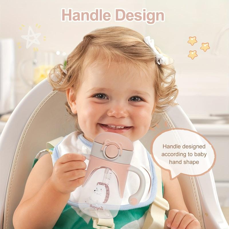 8oz Spill Proof Sippy Cup Weighted Straw Handle for 1 Year Olds