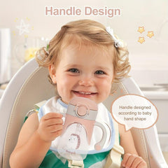 8oz Spill Proof Sippy Cup Weighted Straw Handle for 1 Year Olds