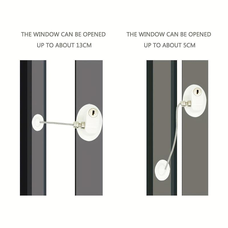 1pc Punch Window Safety Lock Buckle Window Limiter Sliding Door Lock