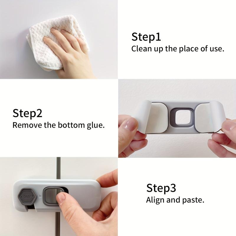 2pcs Child Safety Locks, No Drilling, Kitchen Drawer & Cabinet