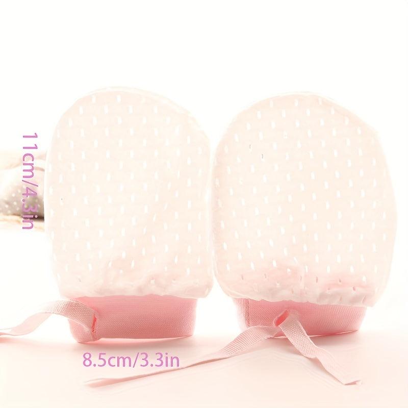 Baby Anti-Scratch Mesh Gloves, High Elastic Strap 0-1 Year
