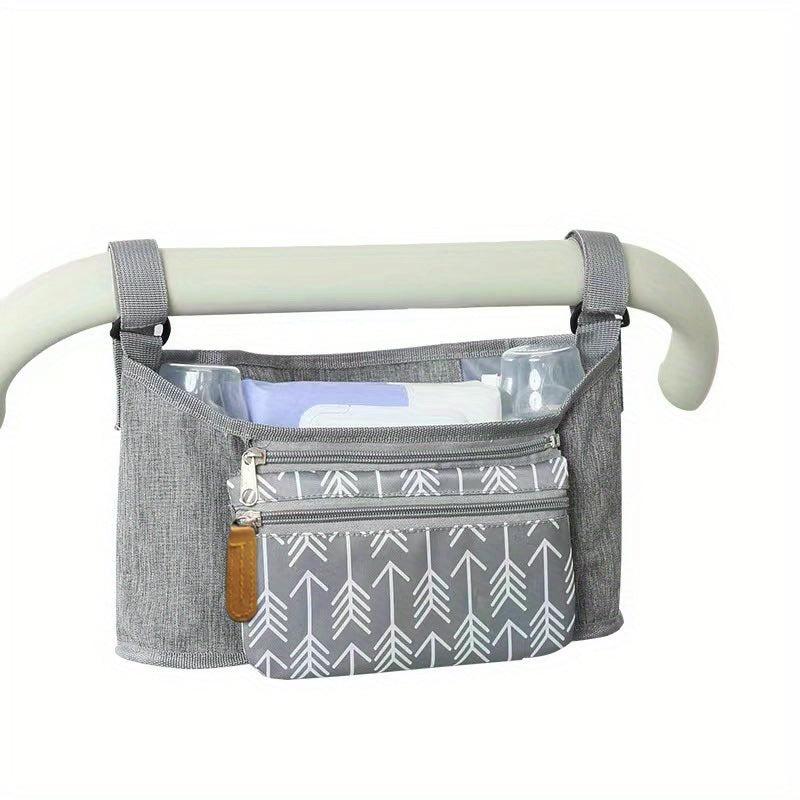 Stroller Organizer Insulated Cup Holder Phone Bag Adjustable Velcro