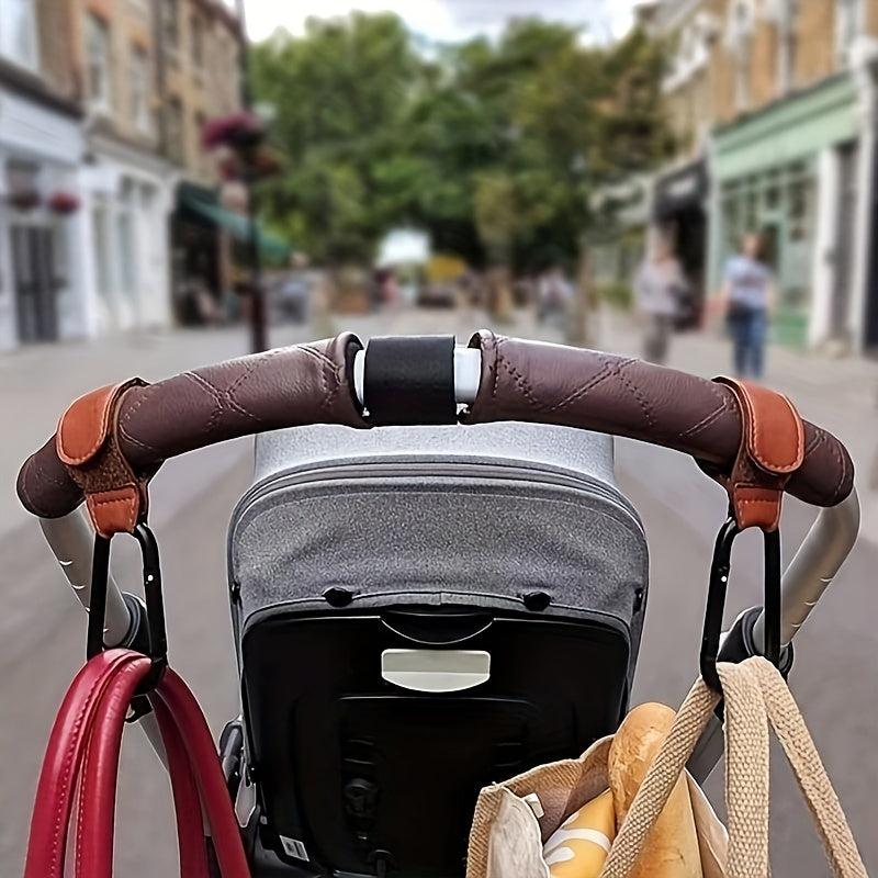 2pcs Stroller Hooks Keep Kids' Stroller Secure w/ Durable Metal Carabiners