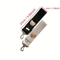 2 Pack Baby Stroller Hook Bear Embroidery Storage Pendant