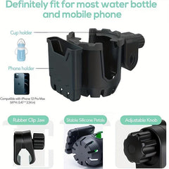 Universal Stroller Cup Holder & Phone Holder - 2-in-1 Design