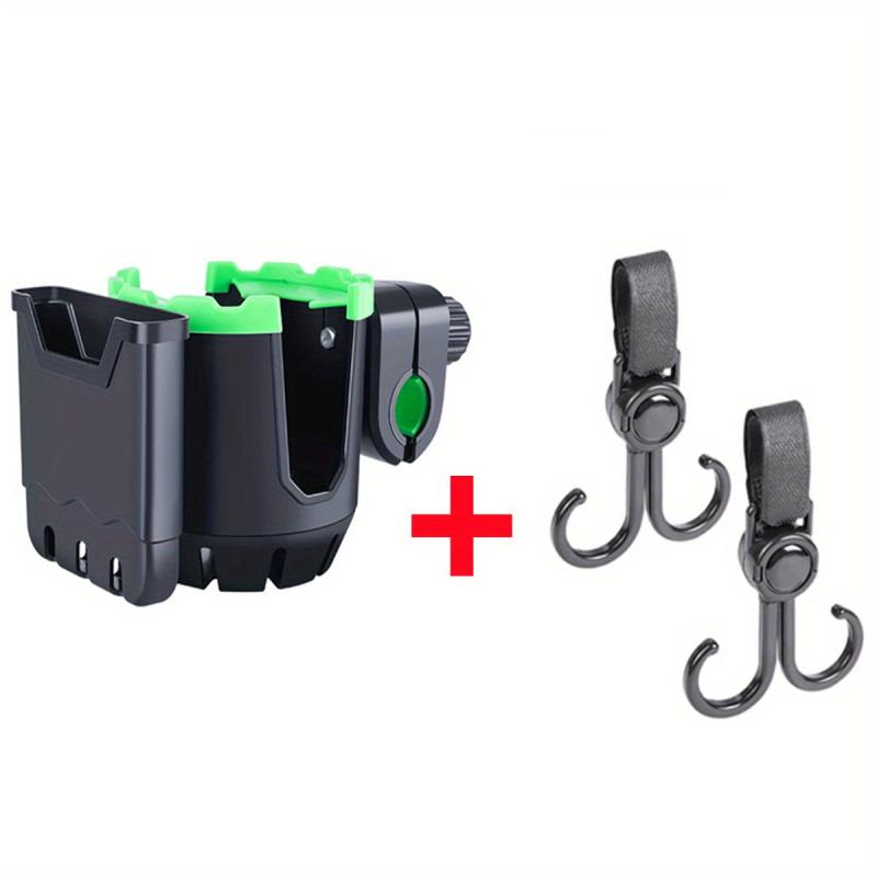 Universal Cup Holder & Hooks for Strollers Bikes