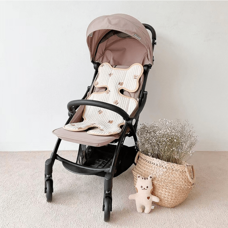 Baby Stroller Cushion Thin Cotton Embroidery Breathable All Seasons