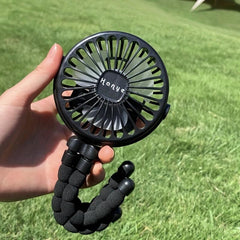 USB Rechargeable Portable Fan Octopus Mini Luminous Fan Stand Wind 3 Speeds