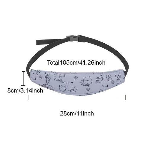 3pcs Infant Car Seat Head Support Cartoon Animal Pattern Headband